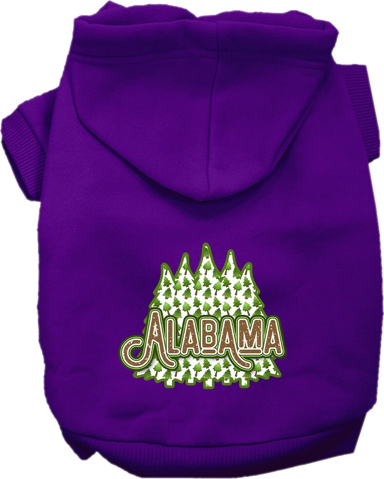 Pet Dog & Cat Screen Printed Hoodie for Medium to Large Pets (Sizes 2XL-6XL), "Alabama Woodland Trees"