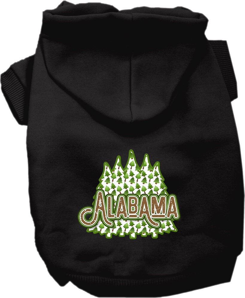 Pet Dog & Cat Screen Printed Hoodie for Small to Medium Pets (Sizes XS-XL), "Alabama Woodland Trees"