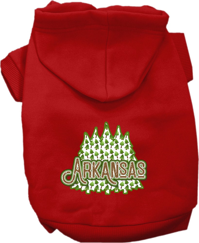 Pet Dog & Cat Screen Printed Hoodie for Small to Medium Pets (Sizes XS-XL), "Arkansas Woodland Trees"