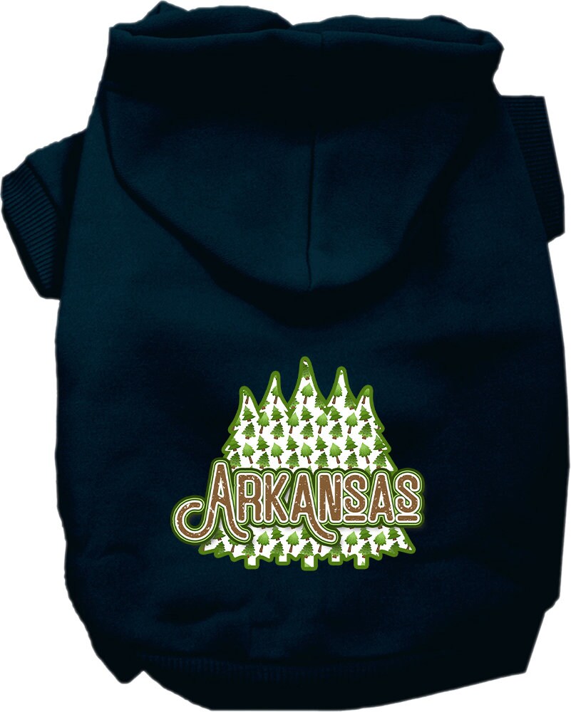 Pet Dog & Cat Screen Printed Hoodie for Medium to Large Pets (Sizes 2XL-6XL), "Arkansas Woodland Trees"