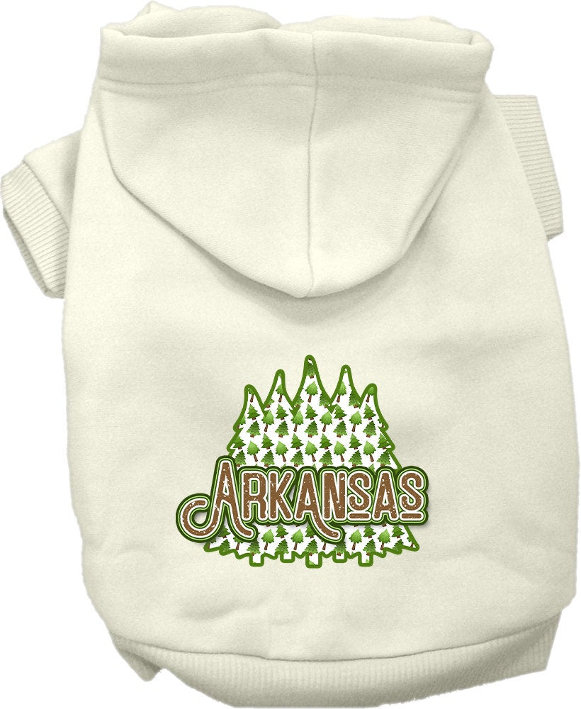 Pet Dog & Cat Screen Printed Hoodie for Medium to Large Pets (Sizes 2XL-6XL), "Arkansas Woodland Trees"