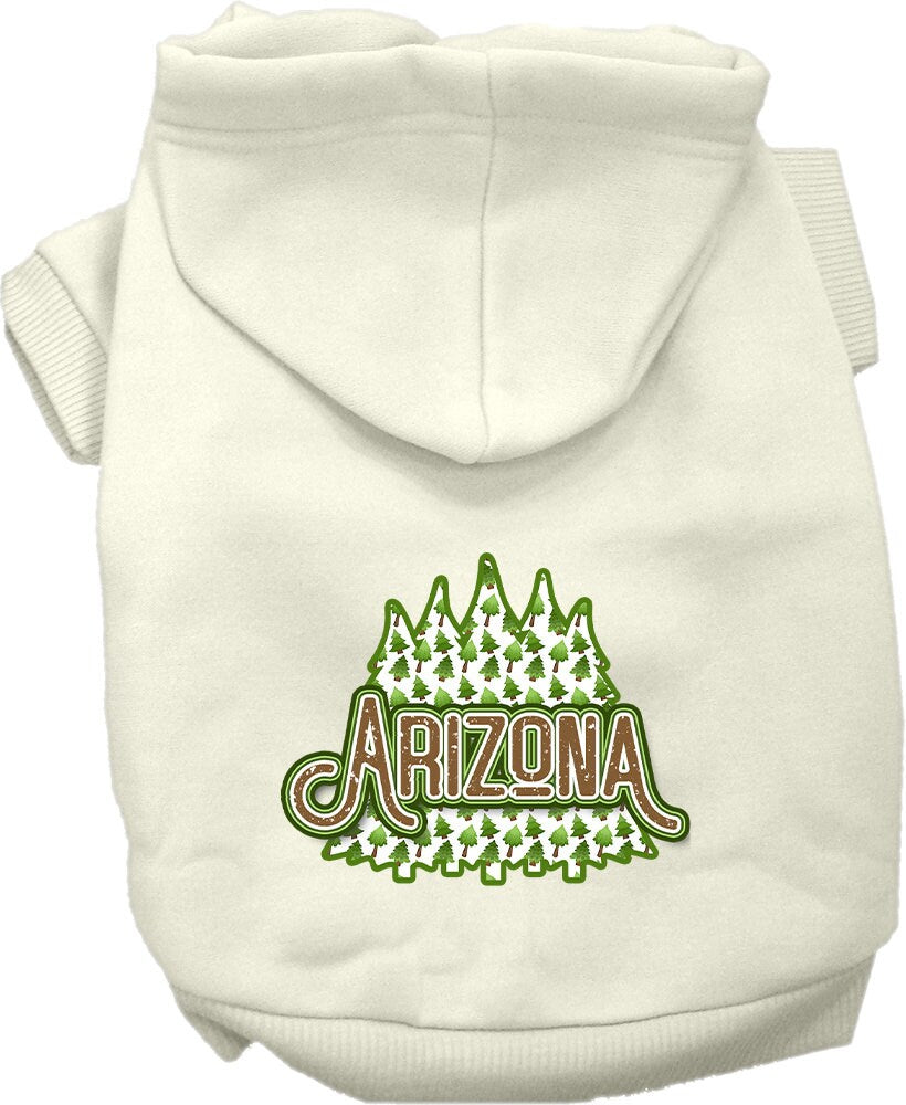 Pet Dog & Cat Screen Printed Hoodie for Small to Medium Pets (Sizes XS-XL), "Arizona Woodland Trees"