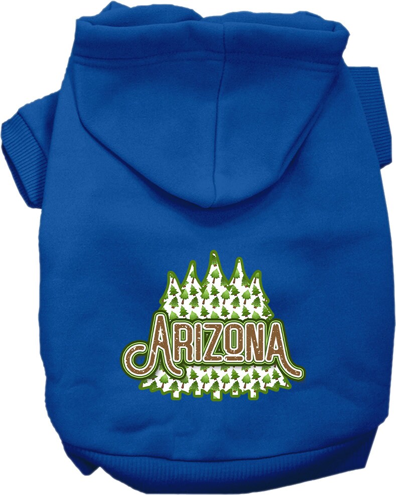 Pet Dog & Cat Screen Printed Hoodie for Small to Medium Pets (Sizes XS-XL), "Arizona Woodland Trees"