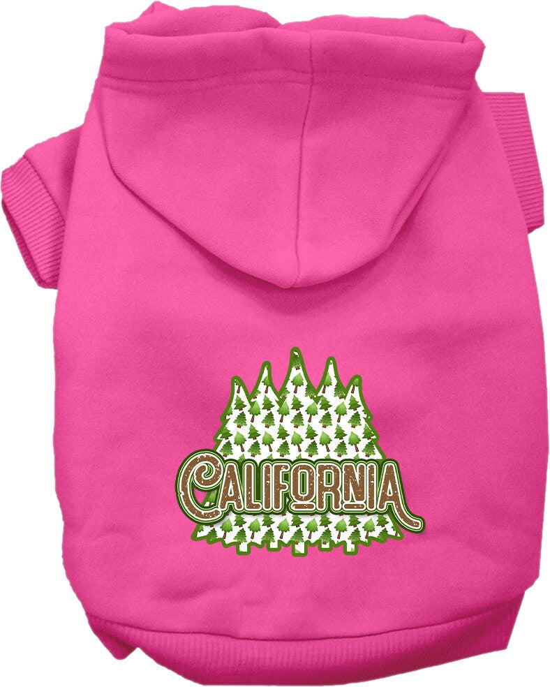 Pet Dog & Cat Screen Printed Hoodie for Small to Medium Pets (Sizes XS-XL), "California Woodland Trees"