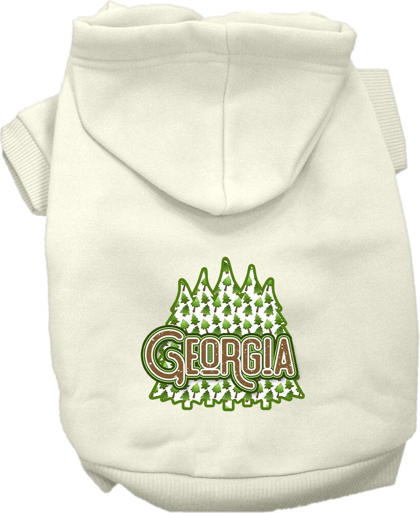 Pet Dog & Cat Screen Printed Hoodie for Medium to Large Pets (Sizes 2XL-6XL), "Georgia Woodland Trees"