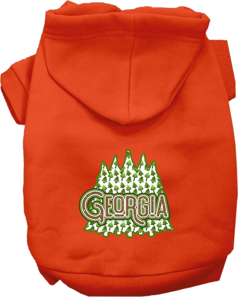 Pet Dog & Cat Screen Printed Hoodie for Medium to Large Pets (Sizes 2XL-6XL), "Georgia Woodland Trees"