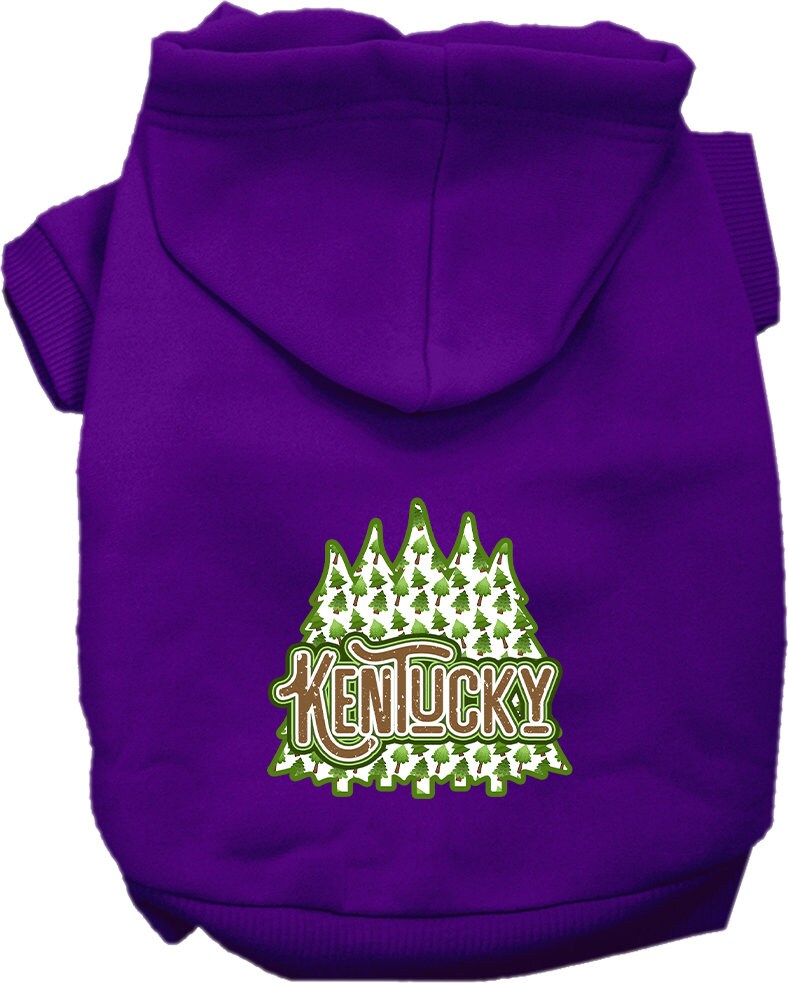 Pet Dog & Cat Screen Printed Hoodie for Small to Medium Pets (Sizes XS-XL), "Kentucky Woodland Trees"