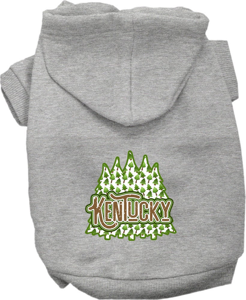 Pet Dog & Cat Screen Printed Hoodie for Medium to Large Pets (Sizes 2XL-6XL), "Kentucky Woodland Trees"