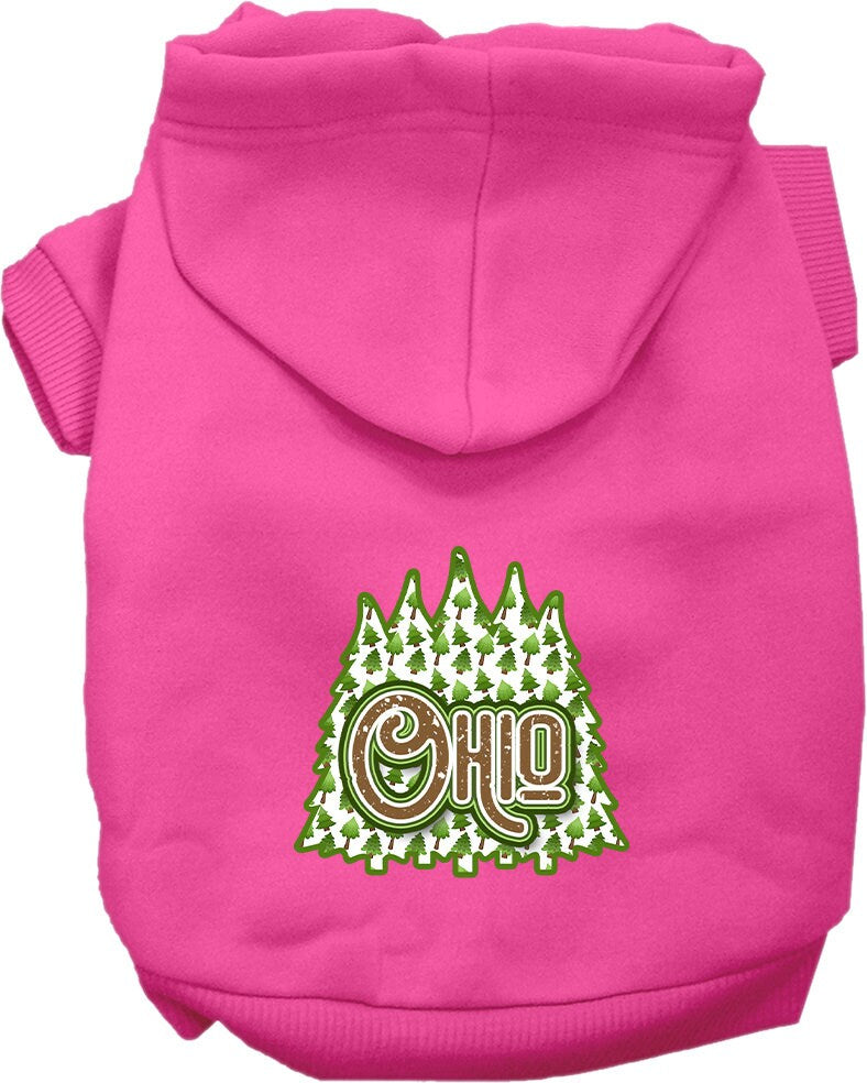 Pet Dog & Cat Screen Printed Hoodie for Medium to Large Pets (Sizes 2XL-6XL), "Ohio Woodland Trees"