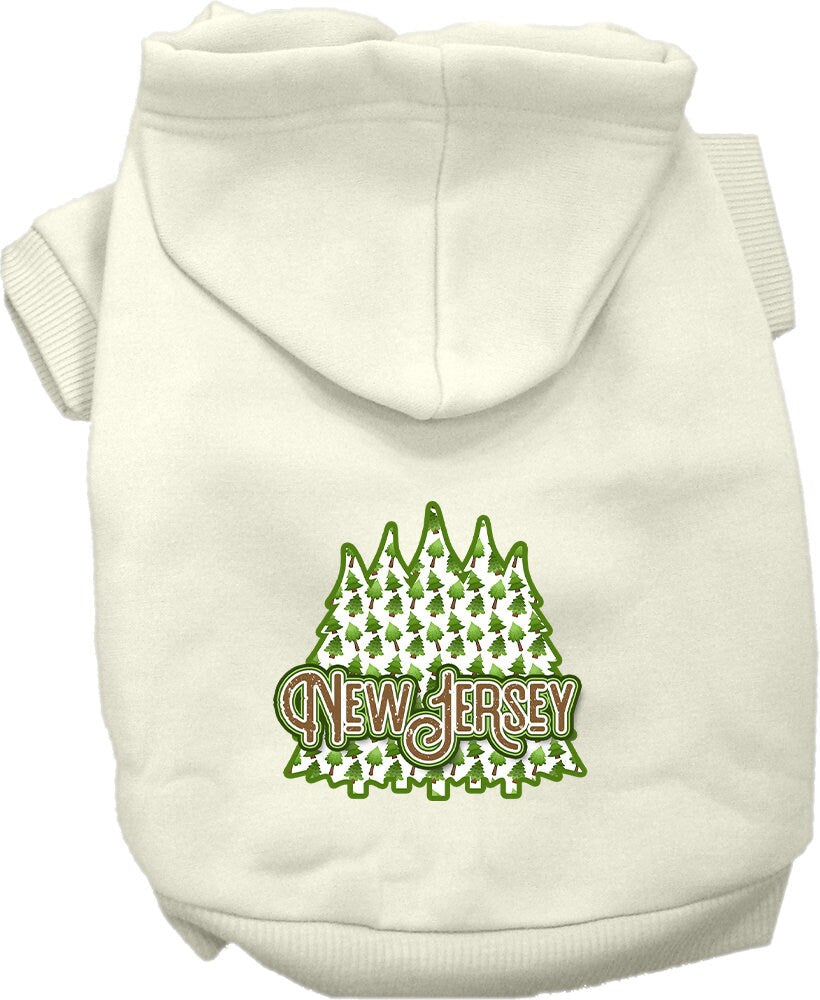 Pet Dog & Cat Screen Printed Hoodie for Medium to Large Pets (Sizes 2XL-6XL), "New Jersey Woodland Trees"