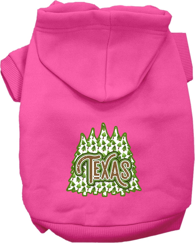 Pet Dog & Cat Screen Printed Hoodie for Medium to Large Pets (Sizes 2XL-6XL), "Texas Woodland Trees"