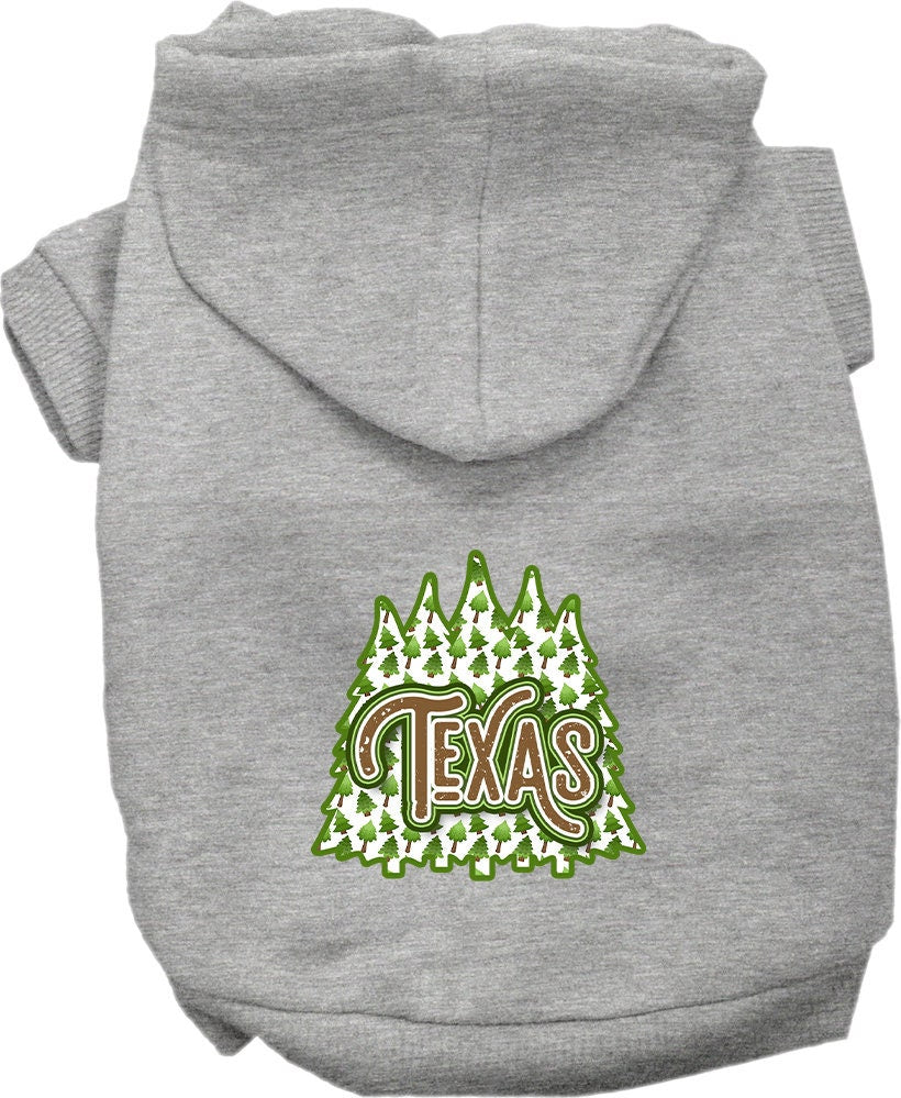 Pet Dog & Cat Screen Printed Hoodie for Medium to Large Pets (Sizes 2XL-6XL), "Texas Woodland Trees"