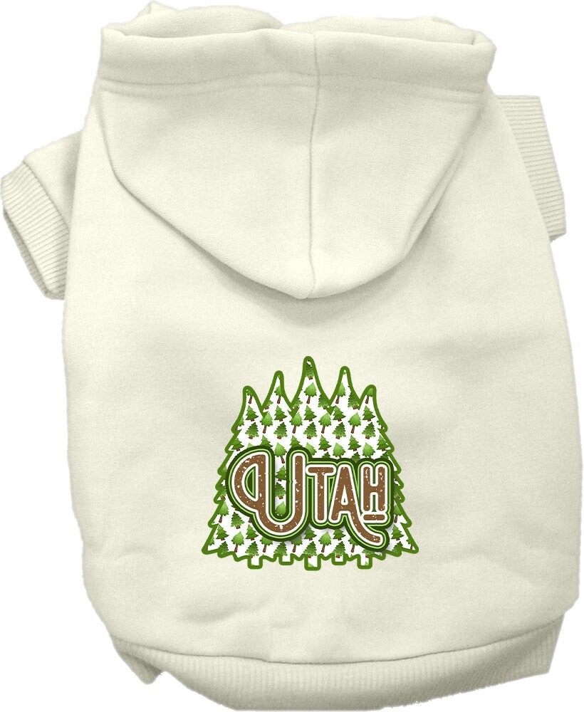 Pet Dog & Cat Screen Printed Hoodie for Medium to Large Pets (Sizes 2XL-6XL), "Utah Woodland Trees"