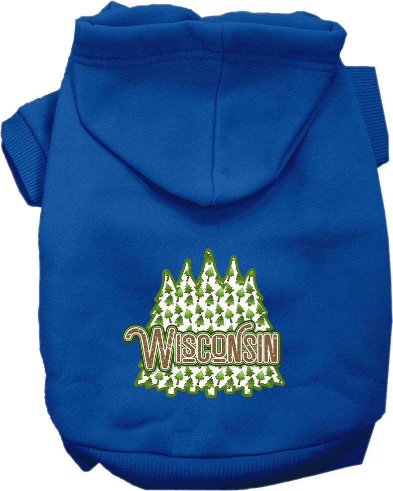 Pet Dog & Cat Screen Printed Hoodie for Medium to Large Pets (Sizes 2XL-6XL), "Wisconsin Woodland Trees"