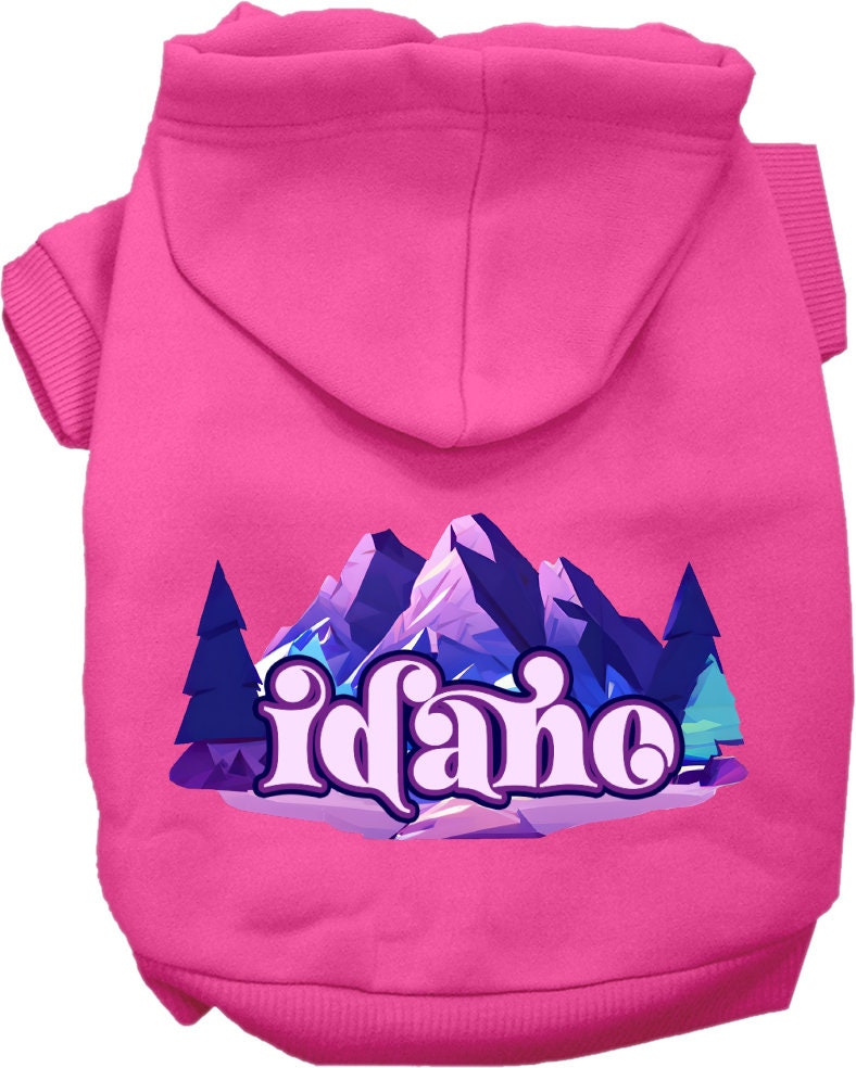 Pet Dog & Cat Screen Printed Hoodie for Small to Medium Pets (Sizes XS-XL), "Idaho Alpine Pawscape"