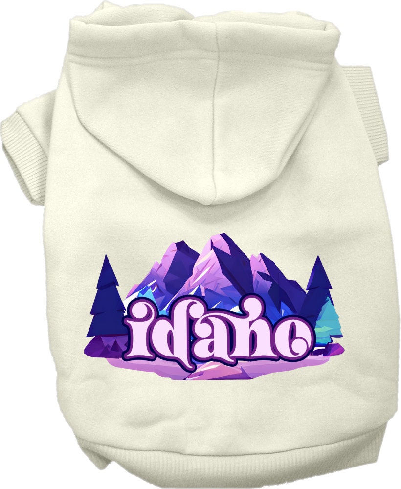 Pet Dog & Cat Screen Printed Hoodie for Small to Medium Pets (Sizes XS-XL), "Idaho Alpine Pawscape"