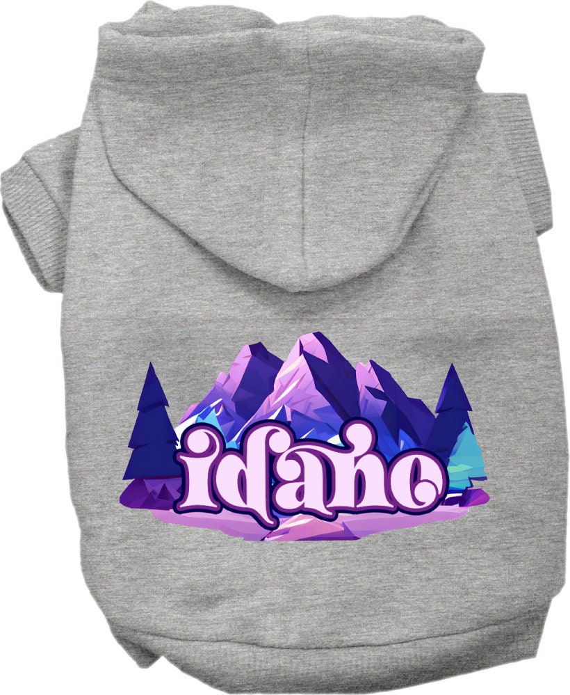 Pet Dog & Cat Screen Printed Hoodie for Small to Medium Pets (Sizes XS-XL), "Idaho Alpine Pawscape"