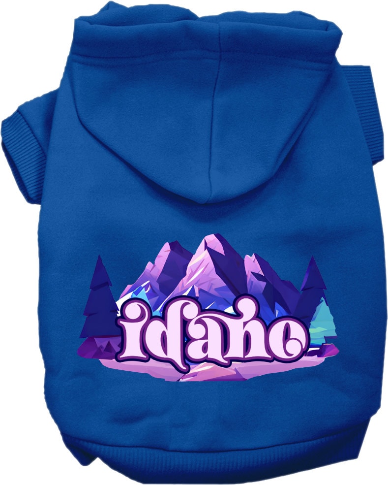 Pet Dog & Cat Screen Printed Hoodie for Medium to Large Pets (Sizes 2XL-6XL), "Idaho Alpine Pawscape"