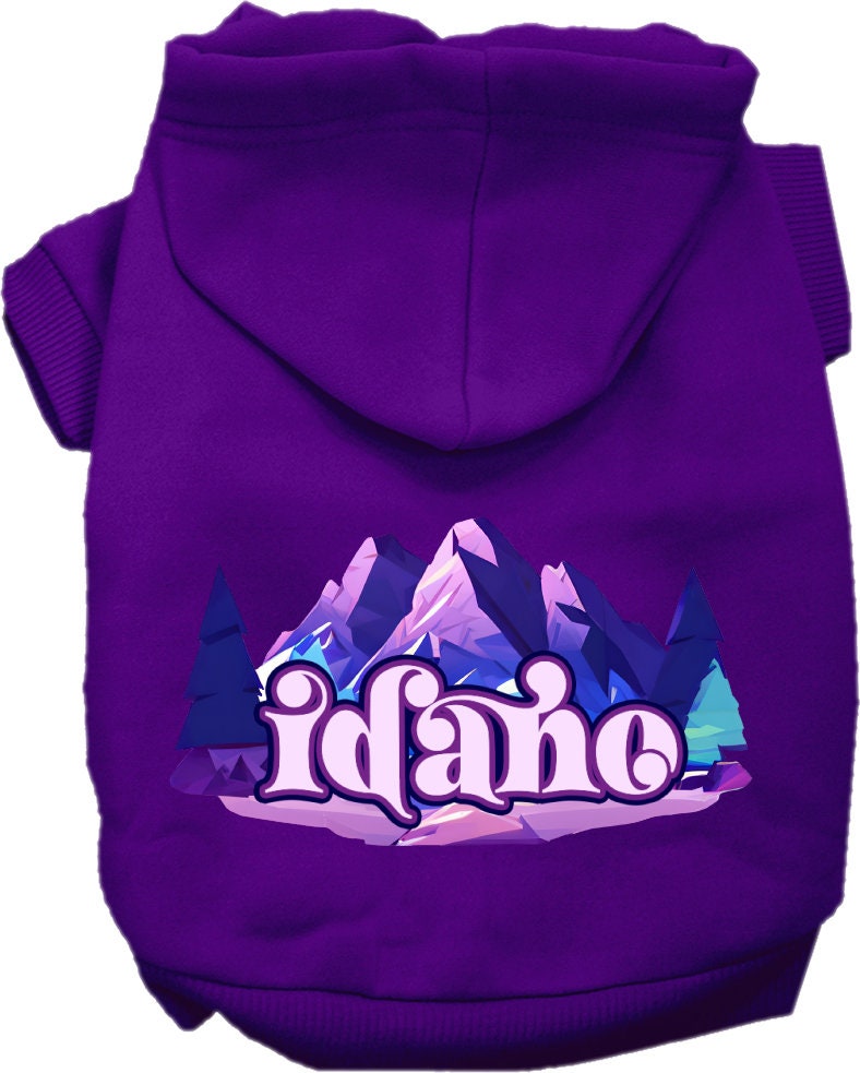 Pet Dog & Cat Screen Printed Hoodie for Medium to Large Pets (Sizes 2XL-6XL), "Idaho Alpine Pawscape"