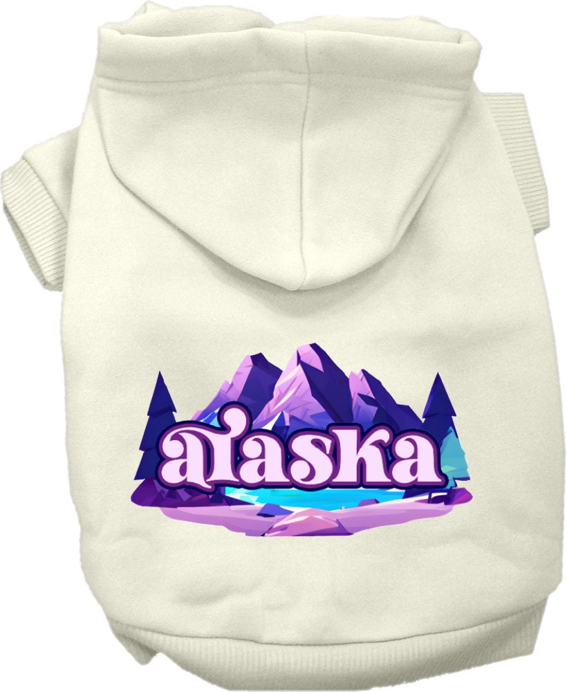 Pet Dog & Cat Screen Printed Hoodie for Small to Medium Pets (Sizes XS-XL), "Alaska Alpine Pawscape"