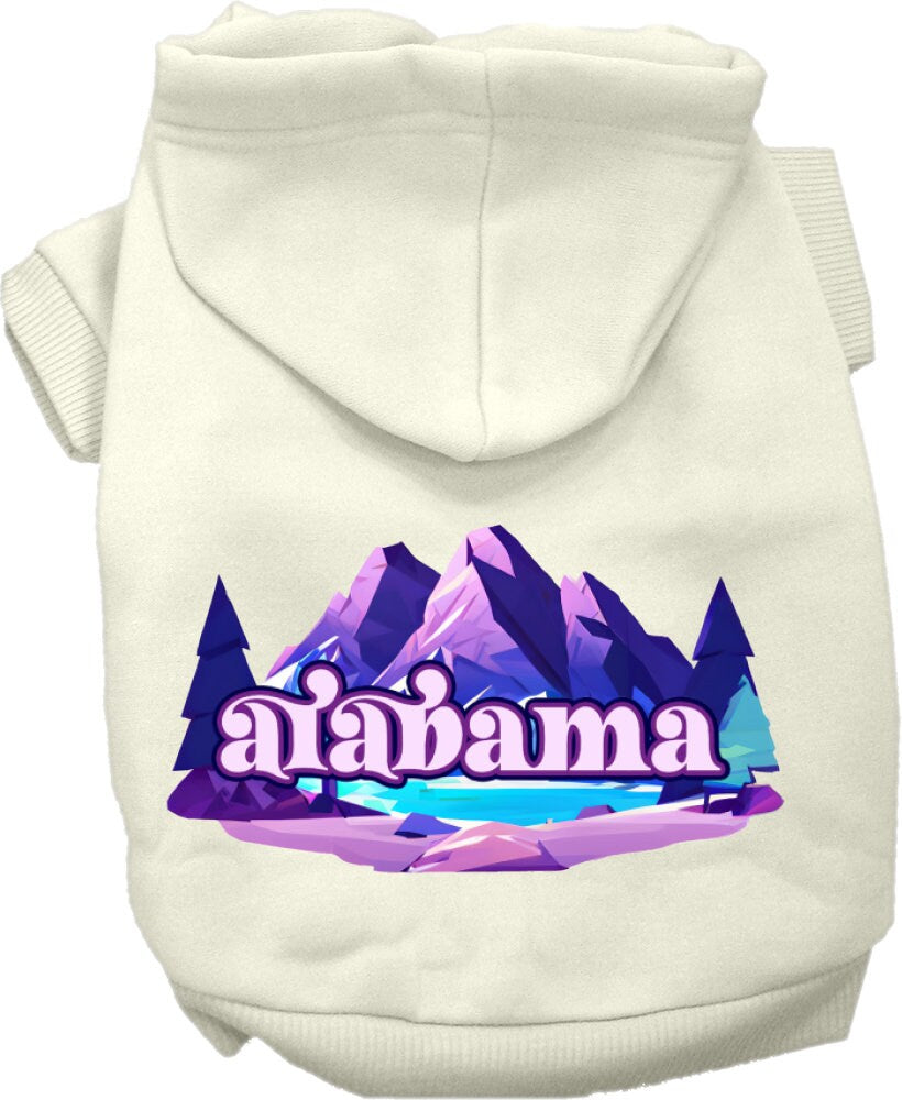 Pet Dog & Cat Screen Printed Hoodie for Small to Medium Pets (Sizes XS-XL), "Alabama Alpine Pawscape"