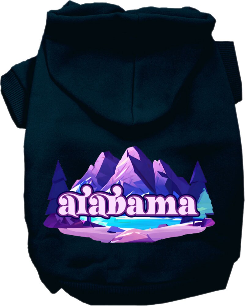 Pet Dog & Cat Screen Printed Hoodie for Small to Medium Pets (Sizes XS-XL), "Alabama Alpine Pawscape"