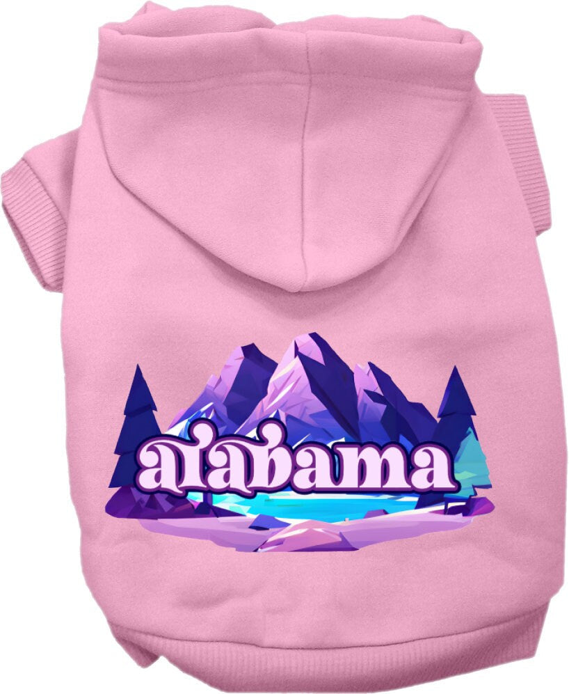 Pet Dog & Cat Screen Printed Hoodie for Medium to Large Pets (Sizes 2XL-6XL), "Alabama Alpine Pawscape"