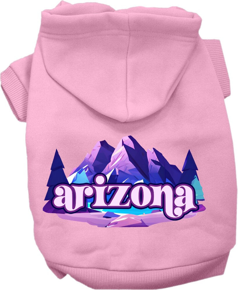 Pet Dog & Cat Screen Printed Hoodie for Small to Medium Pets (Sizes XS-XL), "Arizona Alpine Pawscape"