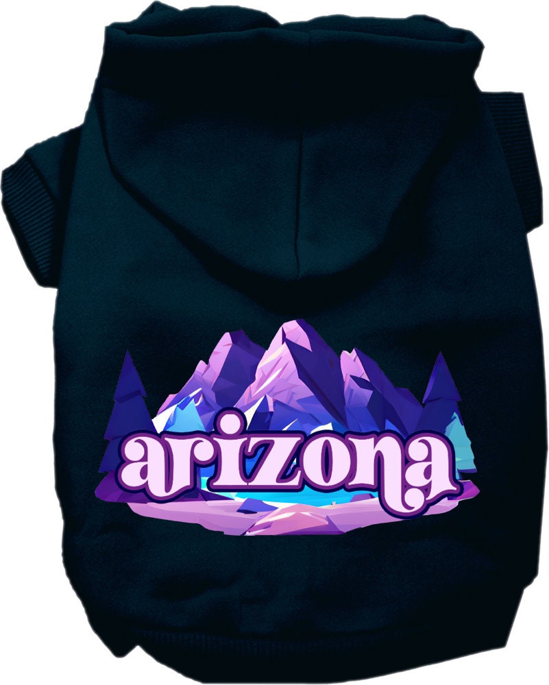 Pet Dog & Cat Screen Printed Hoodie for Medium to Large Pets (Sizes 2XL-6XL), "Arizona Alpine Pawscape"