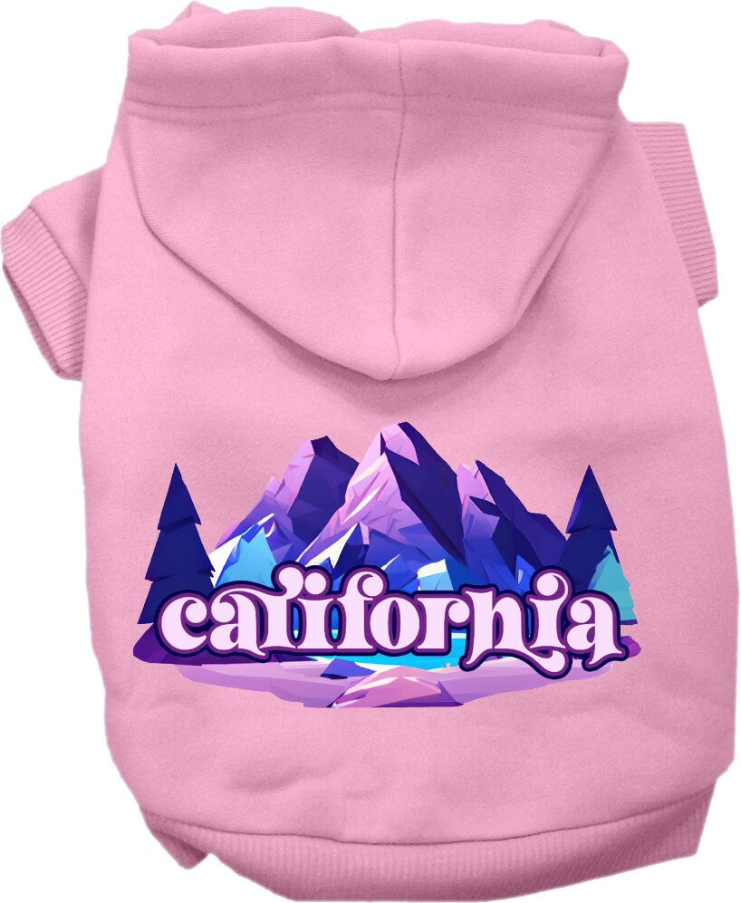 Pet Dog & Cat Screen Printed Hoodie for Medium to Large Pets (Sizes 2XL-6XL), "California Alpine Pawscape"