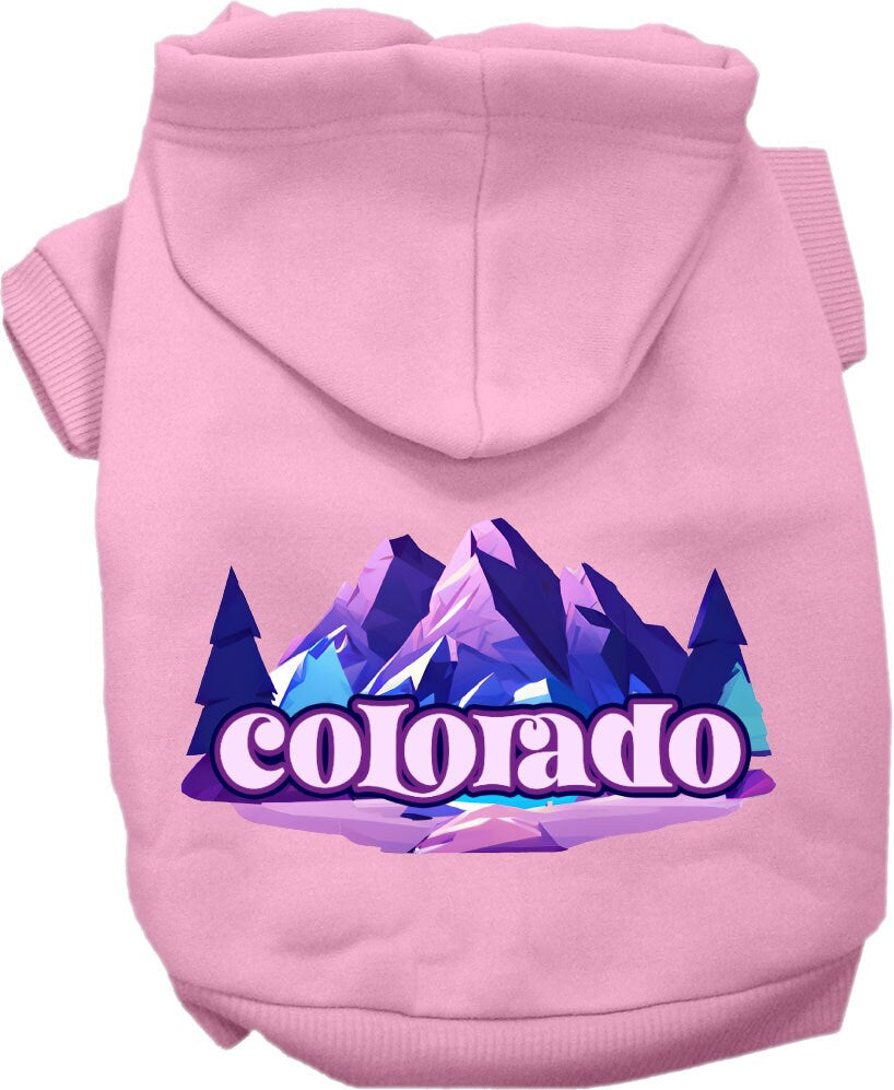 Pet Dog & Cat Screen Printed Hoodie for Medium to Large Pets (Sizes 2XL-6XL), "Colorado Alpine Pawscape"