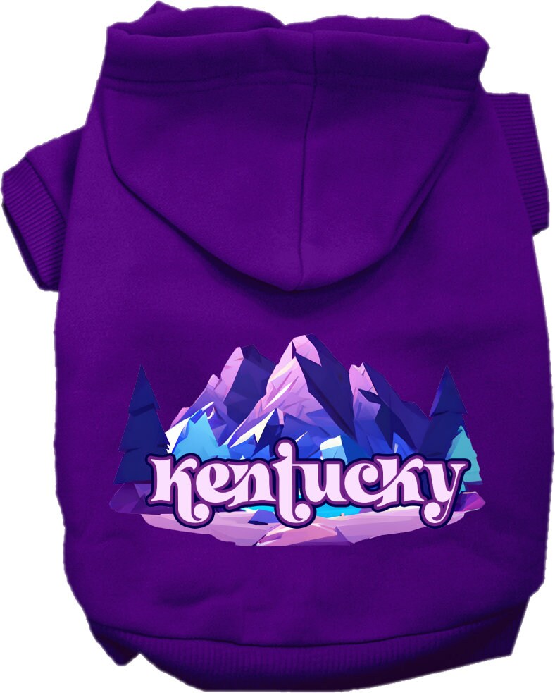 Pet Dog & Cat Screen Printed Hoodie for Small to Medium Pets (Sizes XS-XL), "Kentucky Alpine Pawscape"