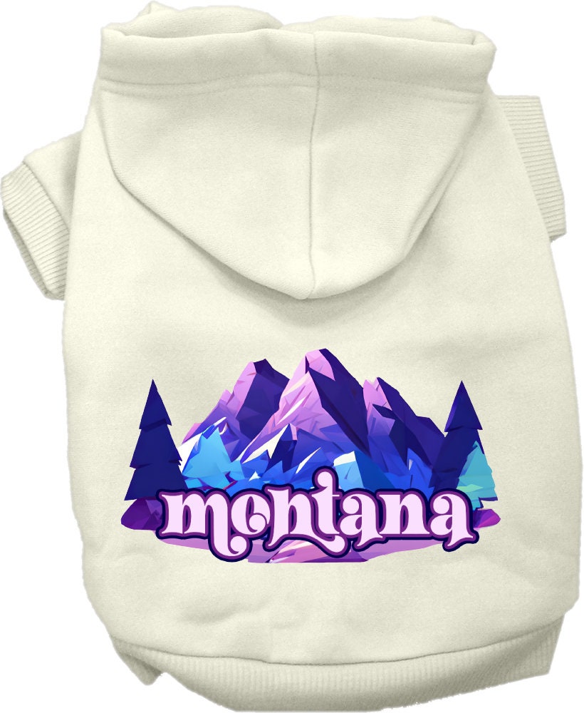 Pet Dog & Cat Screen Printed Hoodie for Medium to Large Pets (Sizes 2XL-6XL), "Montana Alpine Pawscape"