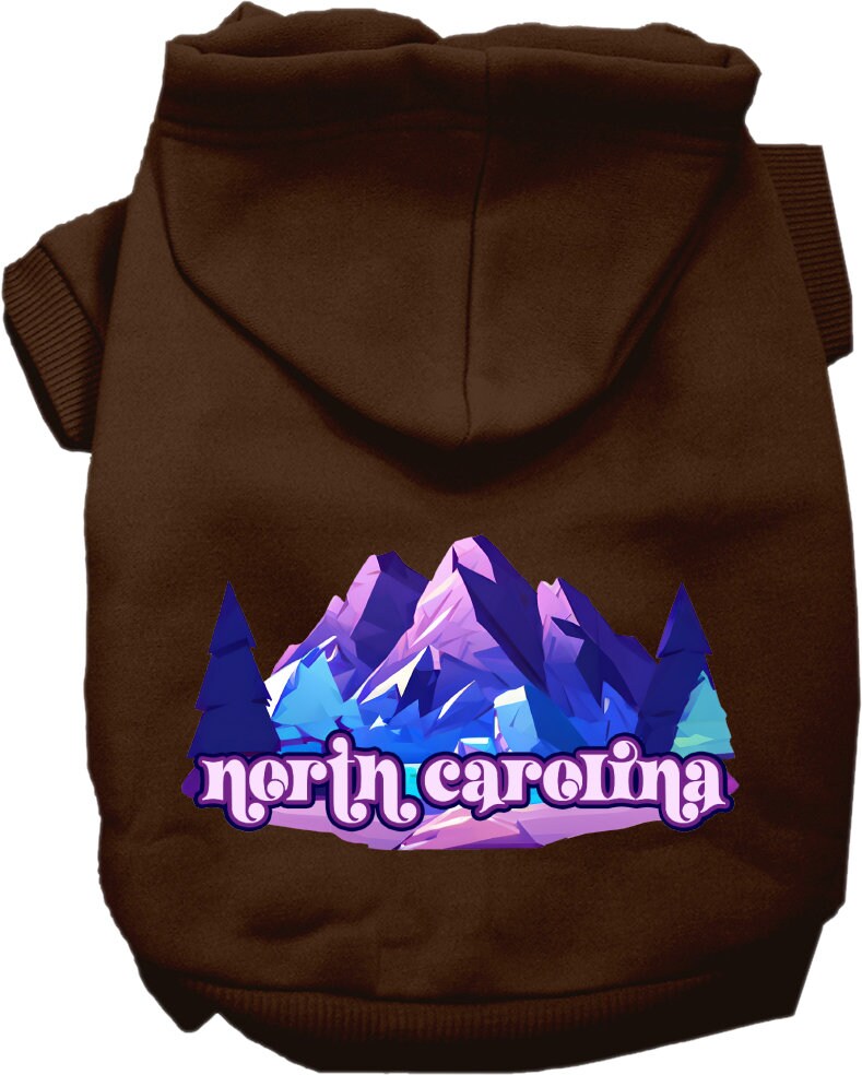 Pet Dog & Cat Screen Printed Hoodie for Medium to Large Pets (Sizes 2XL-6XL), "North Carolina Alpine Pawscape"