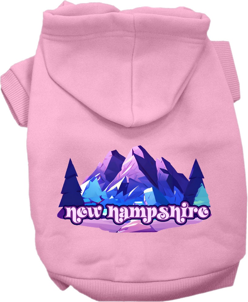 Pet Dog & Cat Screen Printed Hoodie for Medium to Large Pets (Sizes 2XL-6XL), "New Hampshire Alpine Pawscape"