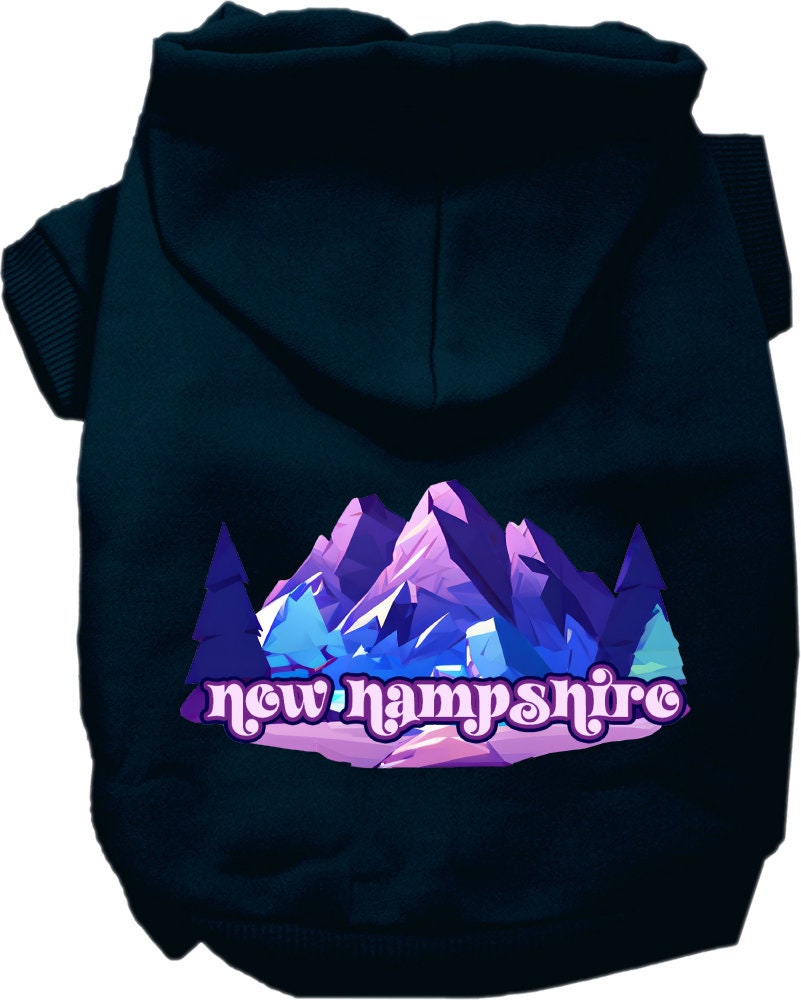 Pet Dog & Cat Screen Printed Hoodie for Medium to Large Pets (Sizes 2XL-6XL), "New Hampshire Alpine Pawscape"