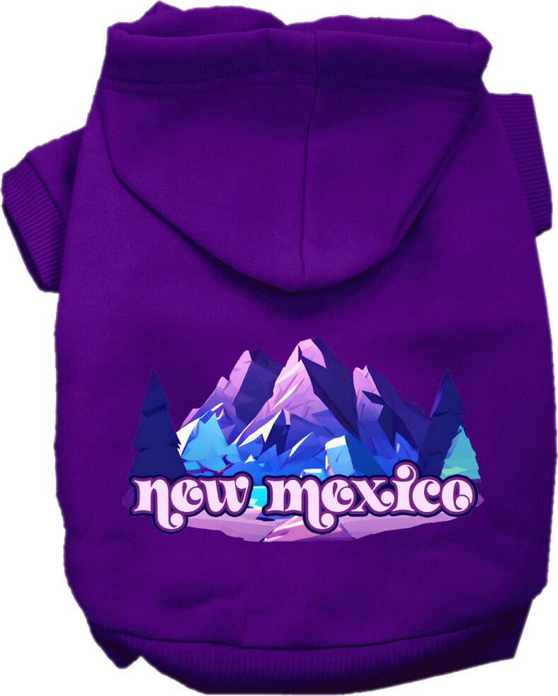 Pet Dog & Cat Screen Printed Hoodie for Medium to Large Pets (Sizes 2XL-6XL), "New Mexico Alpine Pawscape"