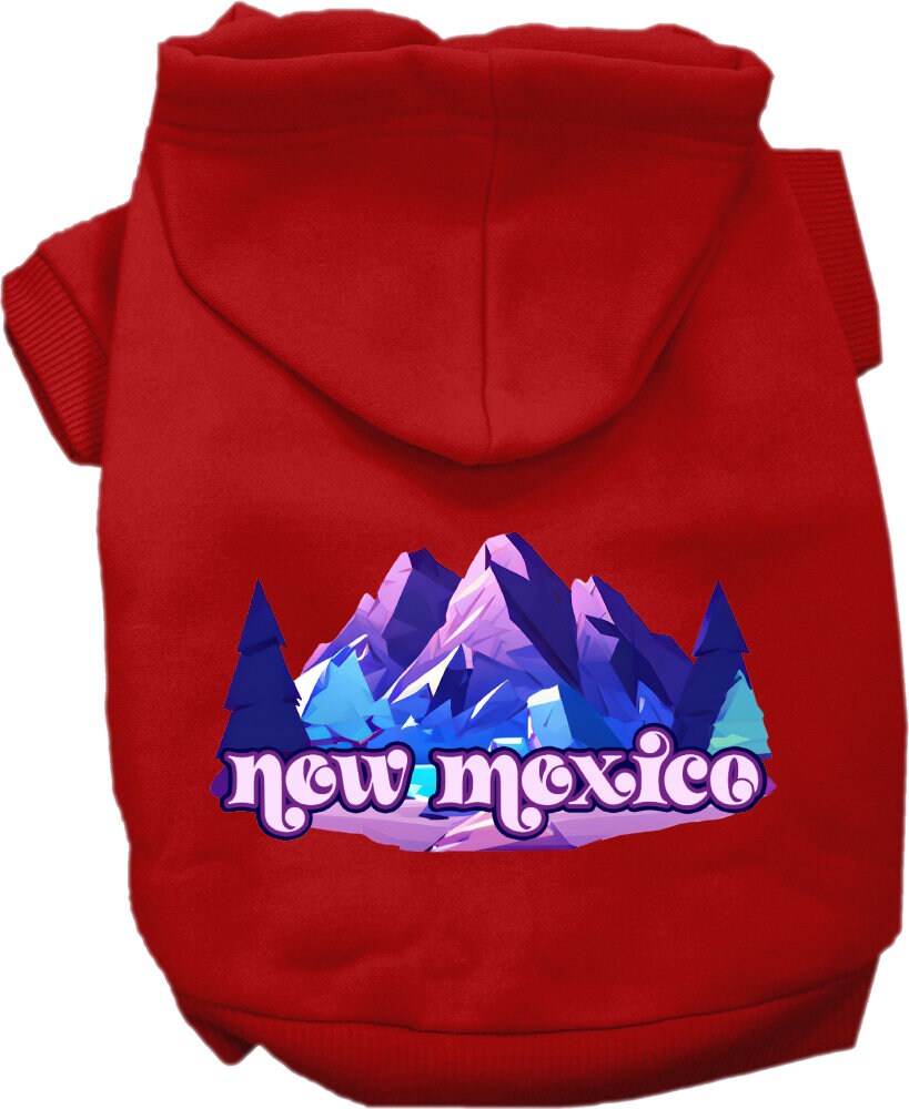 Pet Dog & Cat Screen Printed Hoodie for Medium to Large Pets (Sizes 2XL-6XL), "New Mexico Alpine Pawscape"