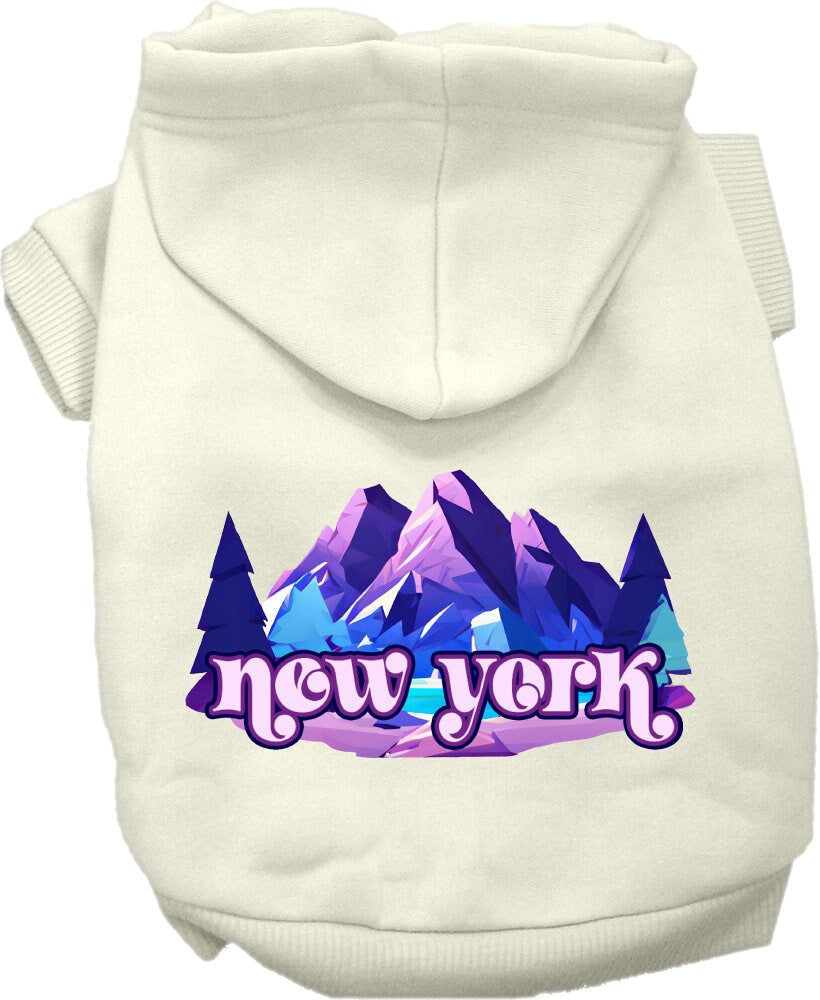 Pet Dog & Cat Screen Printed Hoodie for Medium to Large Pets (Sizes 2XL-6XL), "New York Alpine Pawscape"