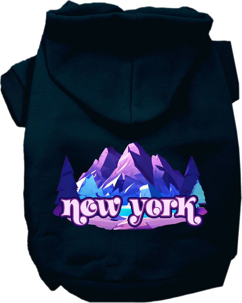 Pet Dog & Cat Screen Printed Hoodie for Medium to Large Pets (Sizes 2XL-6XL), "New York Alpine Pawscape"