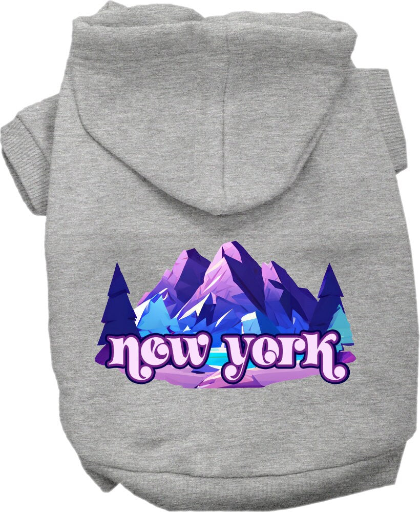 Pet Dog & Cat Screen Printed Hoodie for Medium to Large Pets (Sizes 2XL-6XL), "New York Alpine Pawscape"