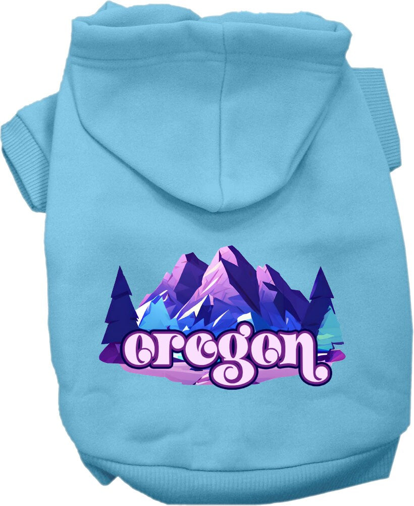 Pet Dog & Cat Screen Printed Hoodie for Medium to Large Pets (Sizes 2XL-6XL), "Oregon Alpine Pawscape"