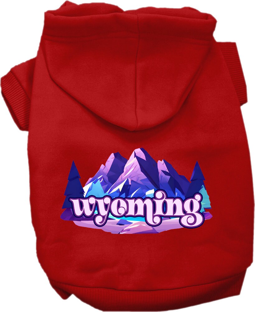 Pet Dog & Cat Screen Printed Hoodie for Medium to Large Pets (Sizes 2XL-6XL), "Wyoming Alpine Pawscape"