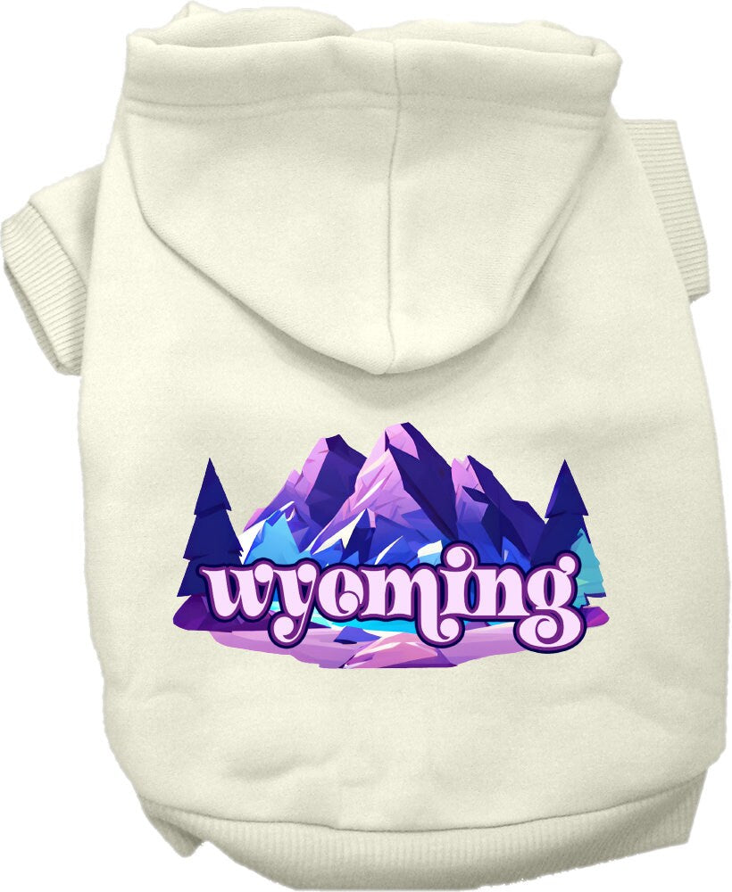 Pet Dog & Cat Screen Printed Hoodie for Medium to Large Pets (Sizes 2XL-6XL), "Wyoming Alpine Pawscape"