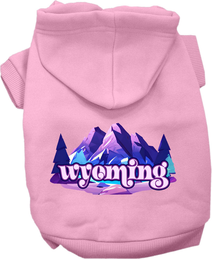 Pet Dog & Cat Screen Printed Hoodie for Medium to Large Pets (Sizes 2XL-6XL), "Wyoming Alpine Pawscape"