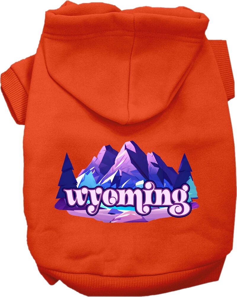 Pet Dog & Cat Screen Printed Hoodie for Medium to Large Pets (Sizes 2XL-6XL), "Wyoming Alpine Pawscape"