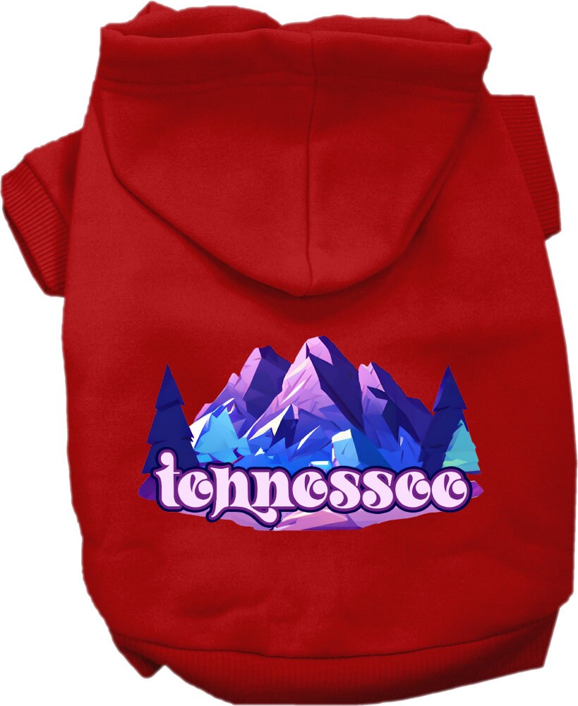 Pet Dog & Cat Screen Printed Hoodie for Medium to Large Pets (Sizes 2XL-6XL), "Tennessee Alpine Pawscape"