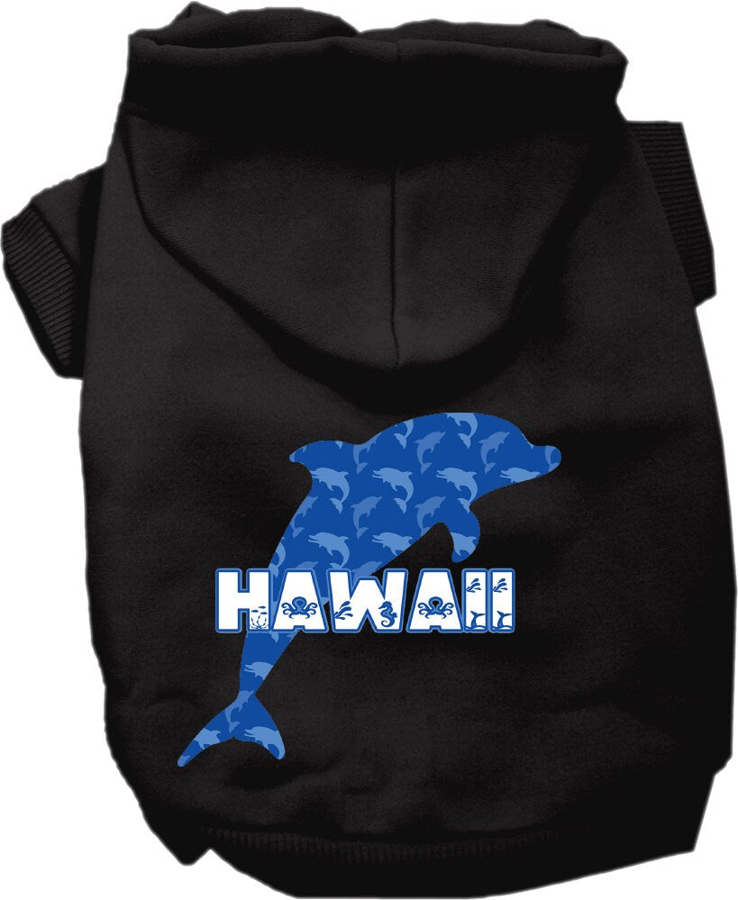 Pet Dog & Cat Screen Printed Hoodie for Medium to Large Pets (Sizes 2XL-6XL), "Hawaii Blue Dolphins"