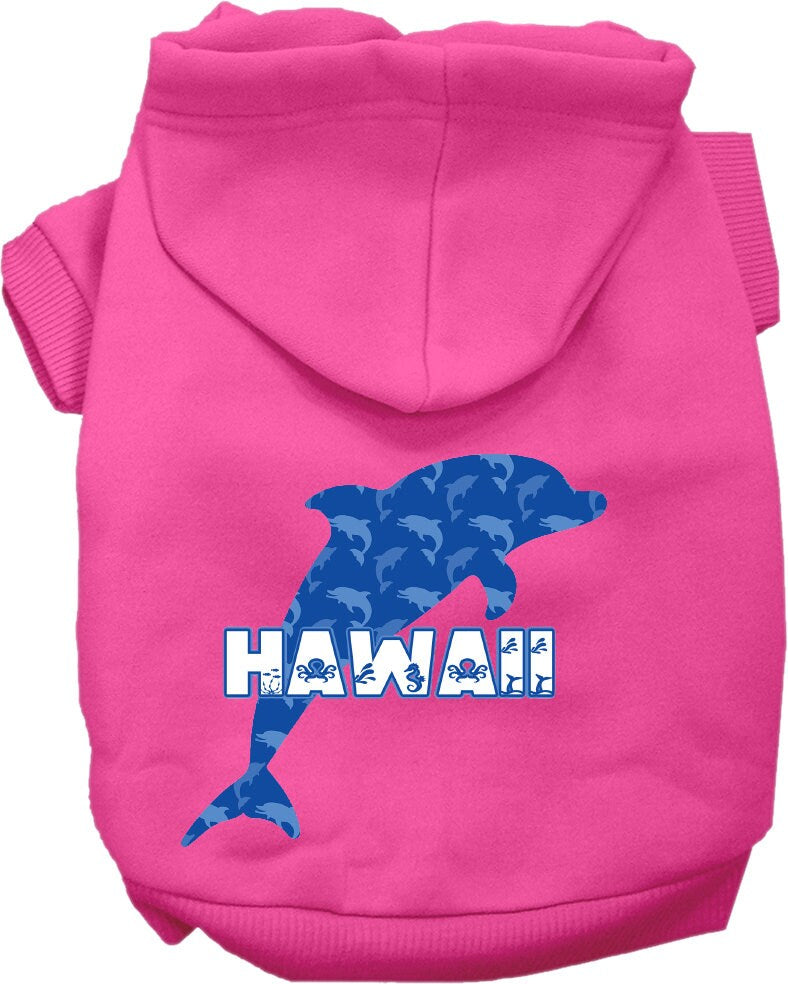 Pet Dog & Cat Screen Printed Hoodie for Small to Medium Pets (Sizes XS-XL), "Hawaii Blue Dolphins"