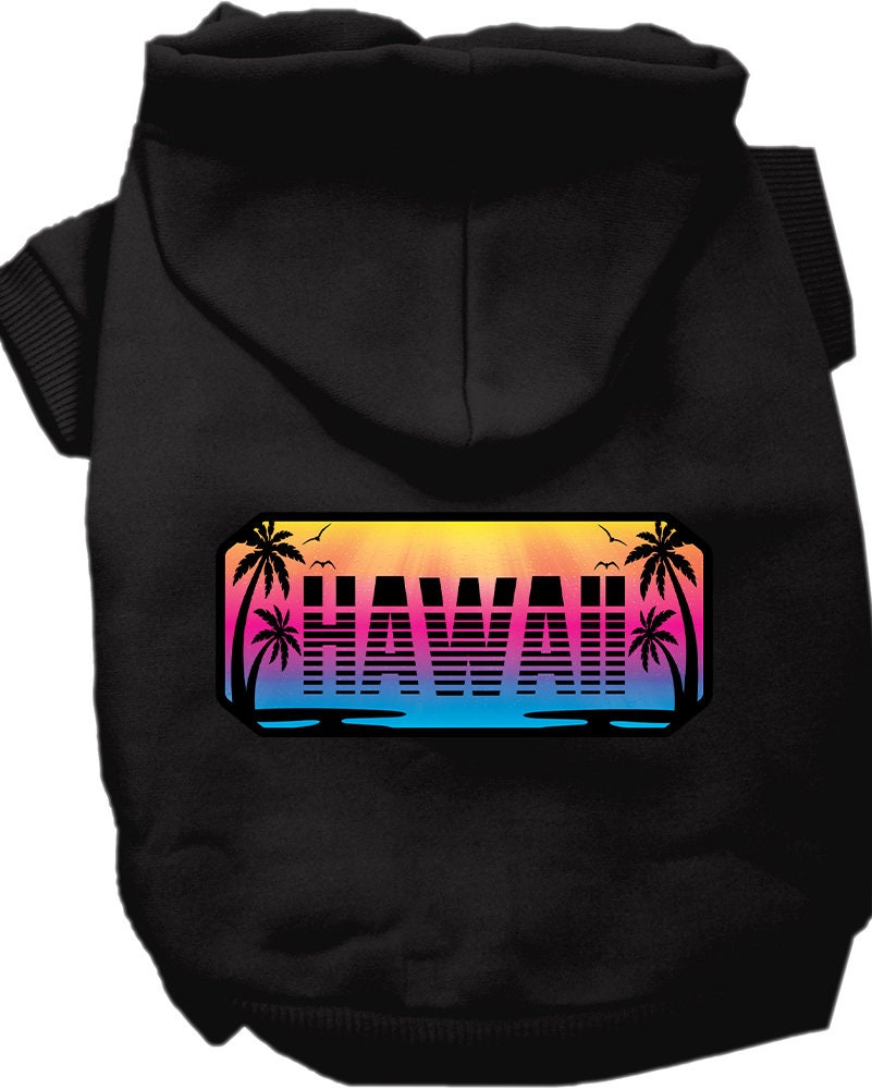 Pet Dog & Cat Screen Printed Hoodie for Small to Medium Pets (Sizes XS-XL), "Hawaii Beach Shades"